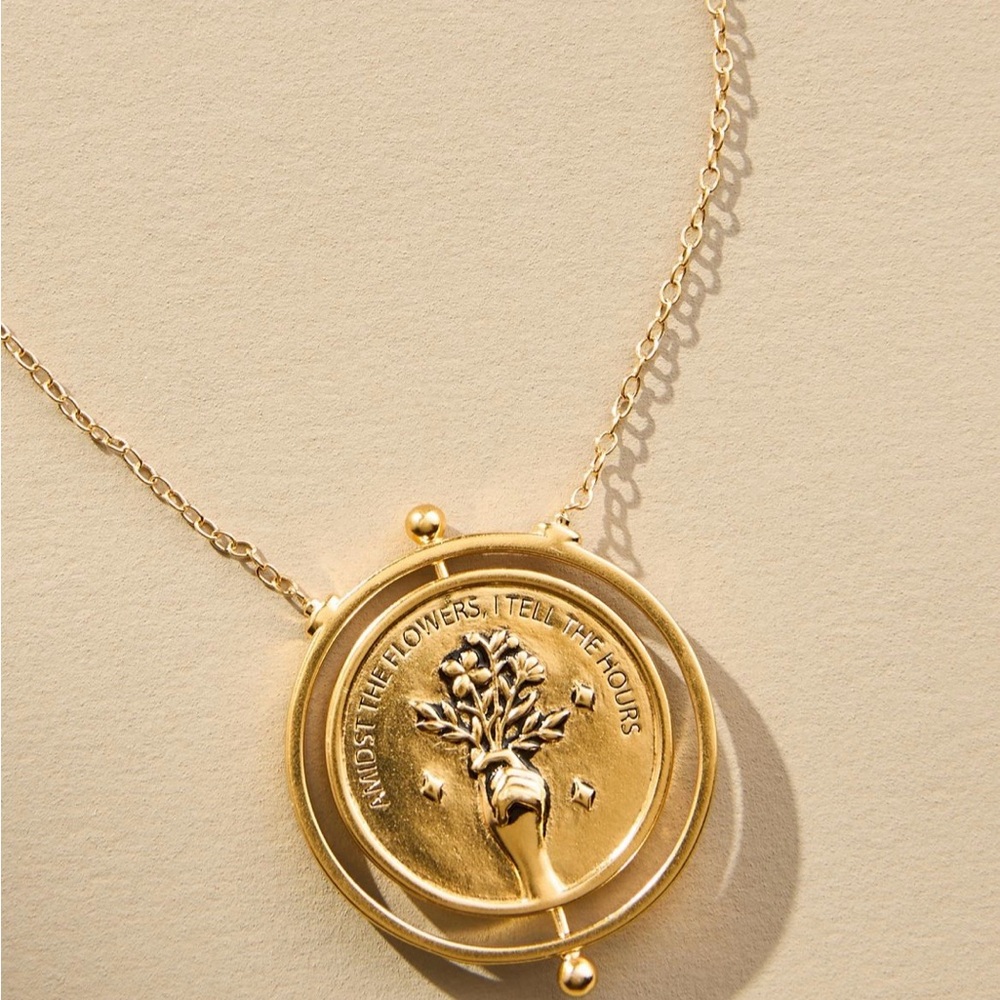Sierra Winter Sundial Necklace - gold plated with a topaz stone - from Anthro